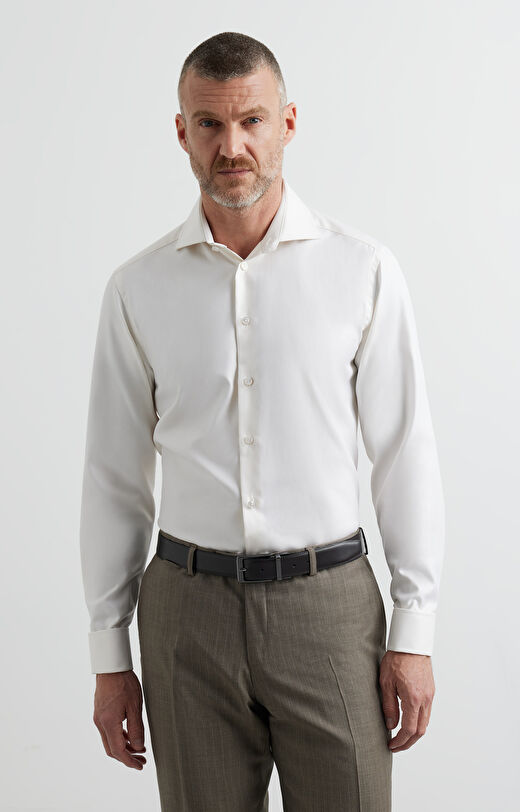 Koszula slim w diagonalny wzór