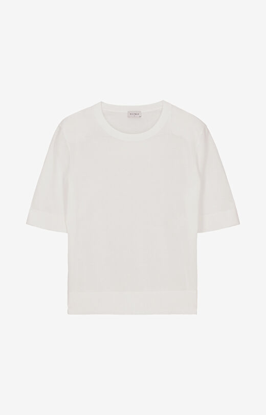 Gładki t-shirt swetrowy