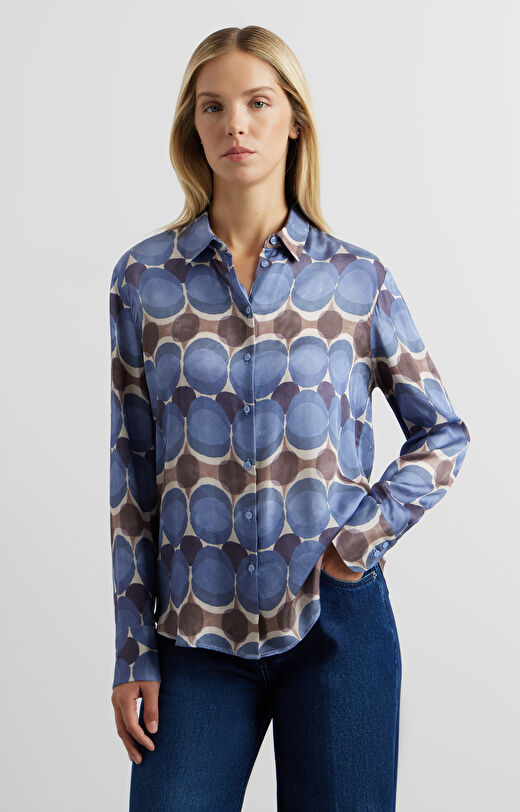 Koszula slim w nadruk