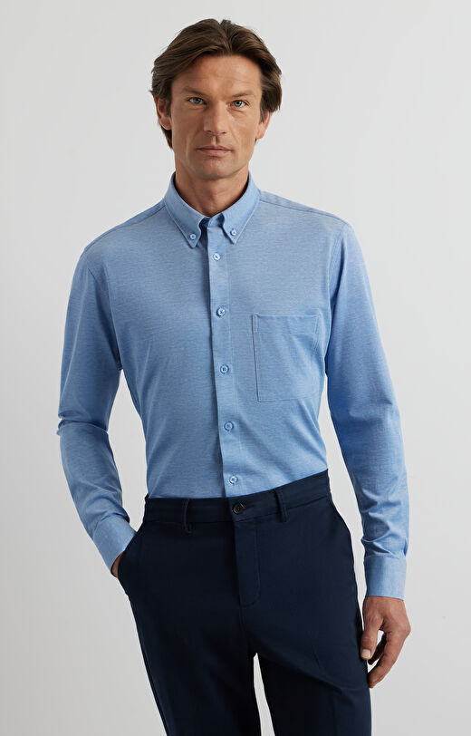 Dzianinowa koszula slim