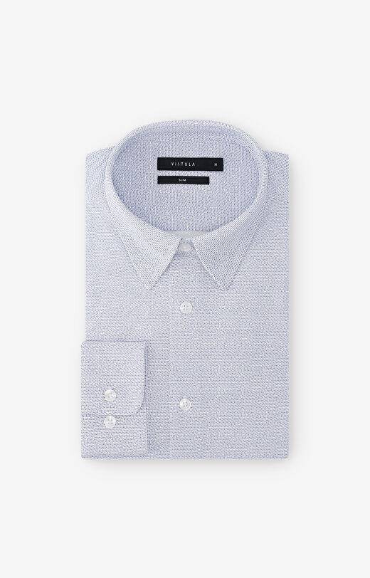 Dzianinowa koszula slim w mikrowzór