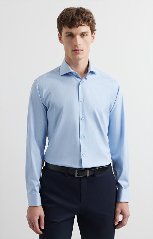 Koszula slim w diagonalny wzór