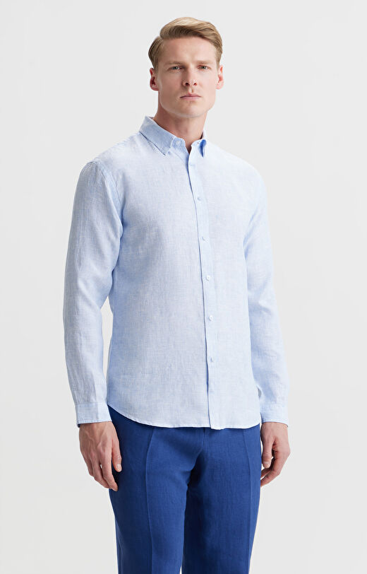 Koszula lniana slim fit