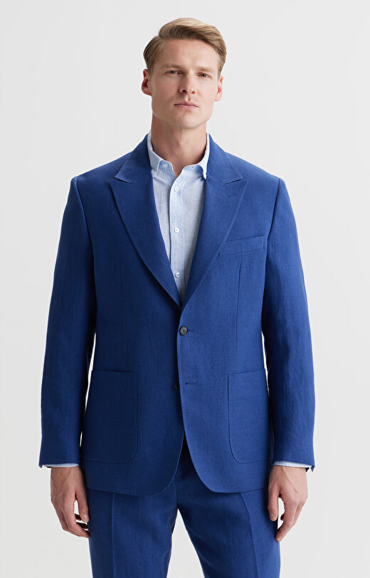 Marynarka lniana slim fit do garnituru - Mix&Match