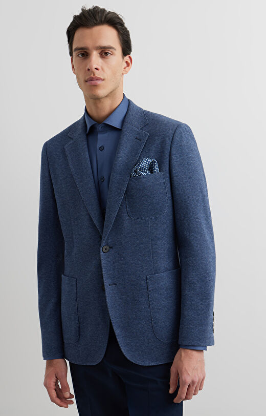 Marynarka slim z melanżowej dzianiny