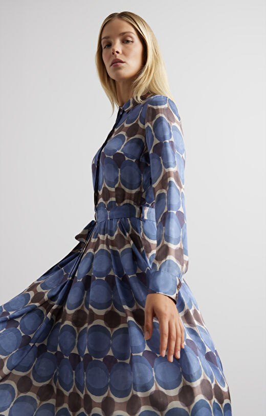 Sukienka midi w nadruk