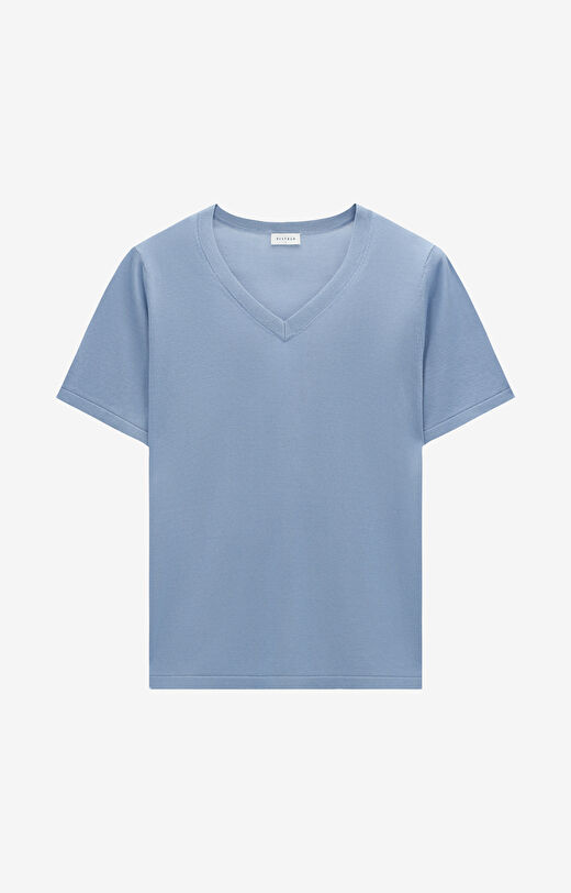 Swetrowy t-shirt v-neck