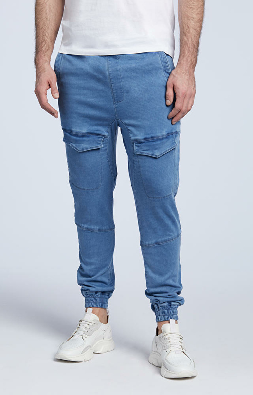 Spodnie jeansowe ze ściągaczem, wiązane na sznurek