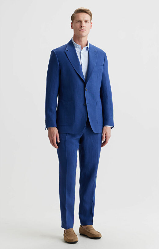 Spodnie lniane slim fit do garnituru - Mix&Match