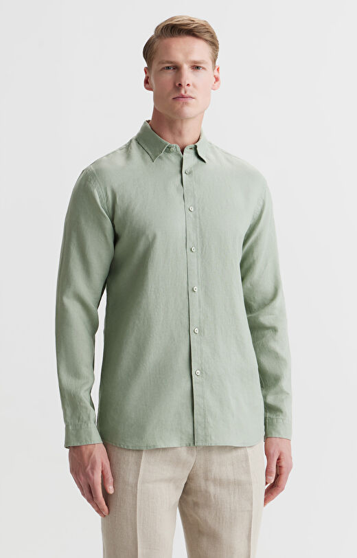 Koszula lniana slim fit