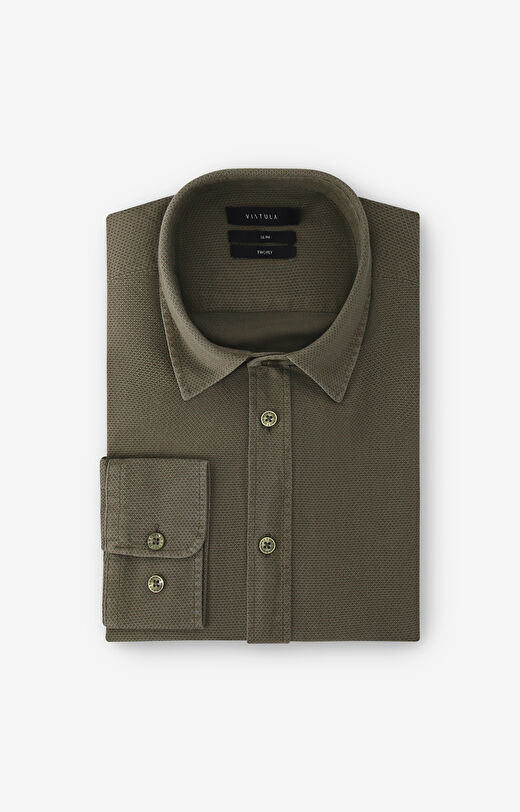 Koszula slim fit w mikrowzór