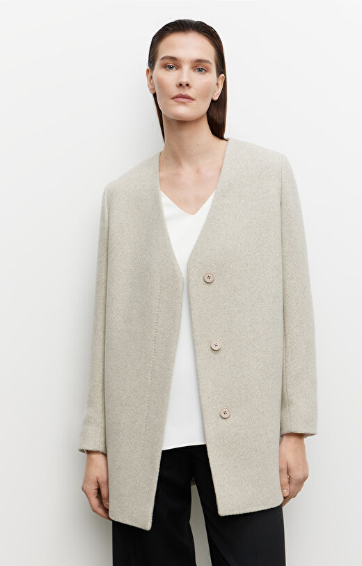 Płaszcz relaxed fit z wełną