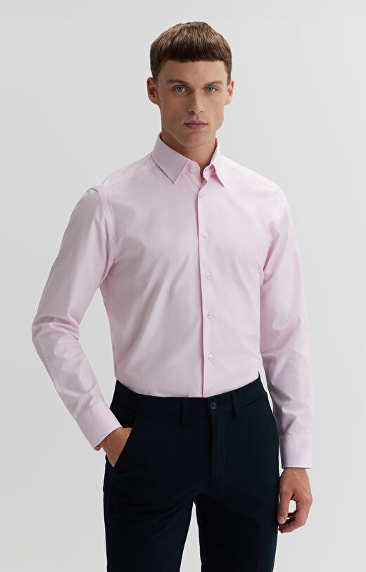 Różowa koszula slim fit