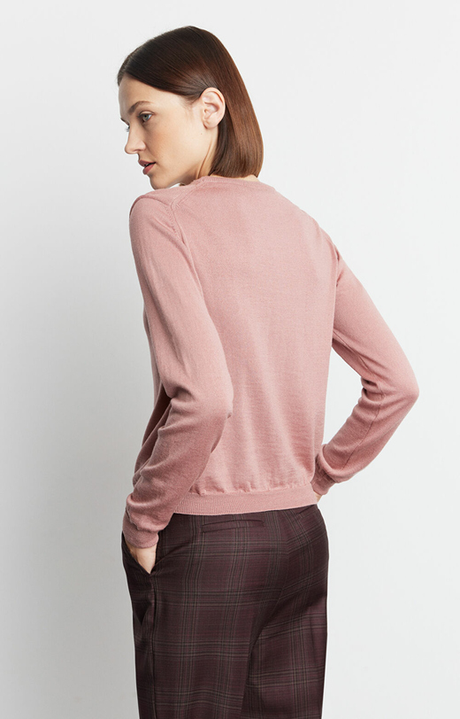 Sweter typu round neck z wełny merino