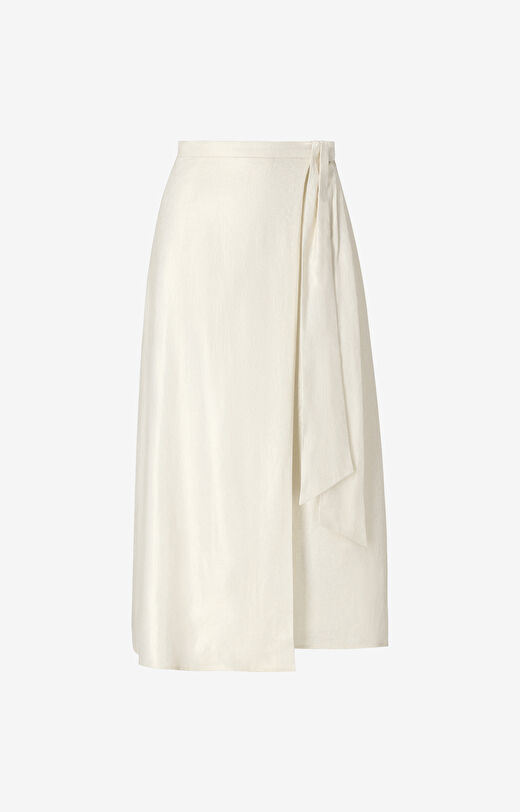 Lniana spódnica kopertowa