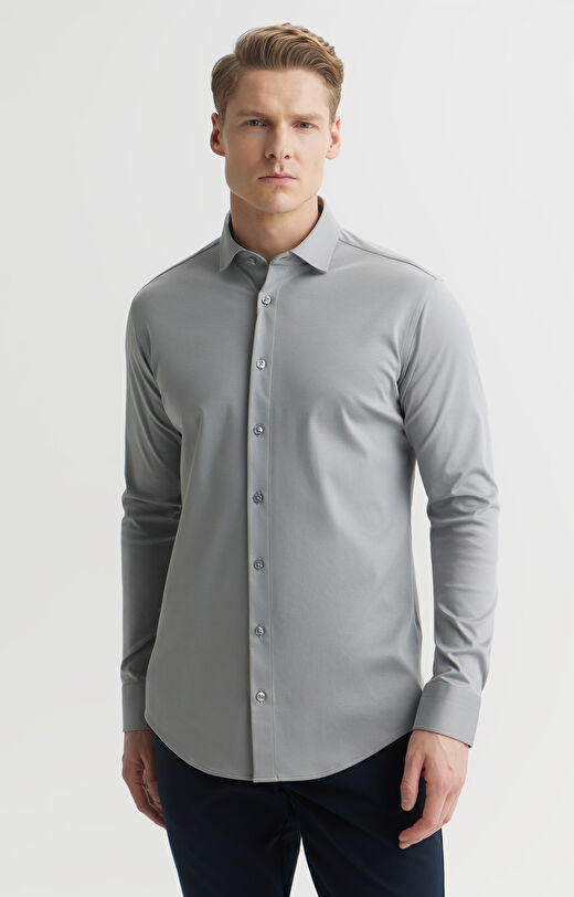 Koszula slim fit z dzianiny