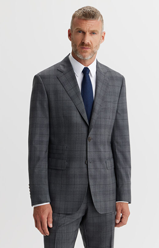 Marynarka super slim w kratę do garnituru - Mix&Match