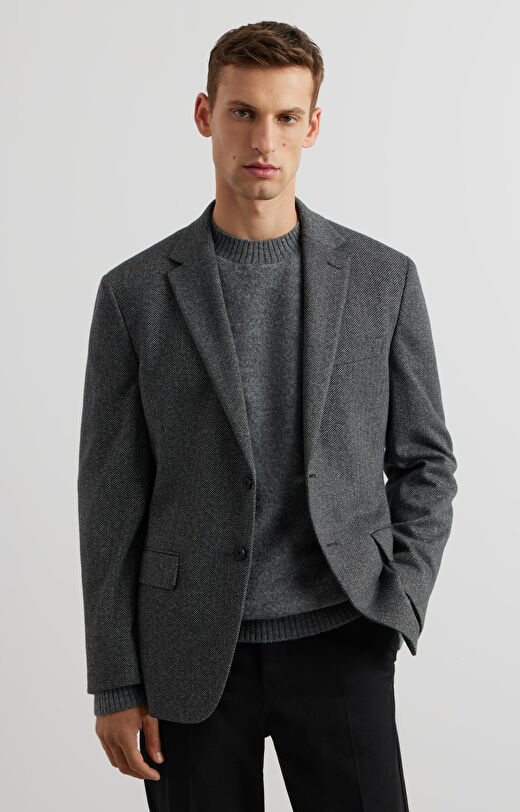 Marynarka slim w jodełkę