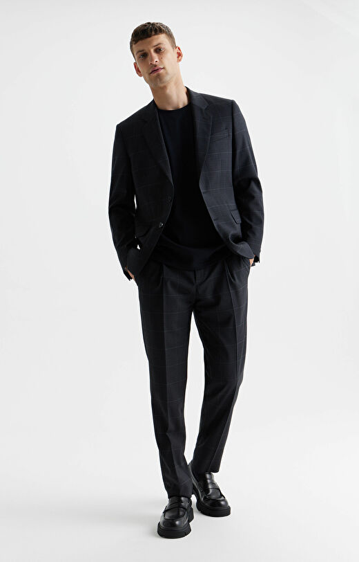 Wełniane spodnie regular fit do garnituru - Mix&Match