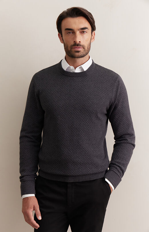 Geometryczny sweter round neck