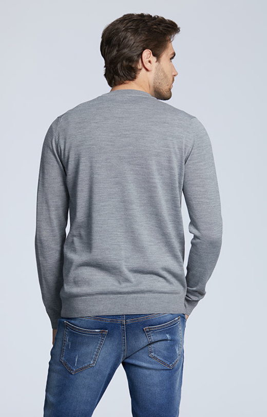 Lekki, ekologiczny sweter z dodatkiem wełny