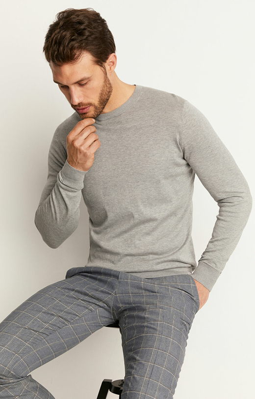 Bawełniany sweter z jedwabiem