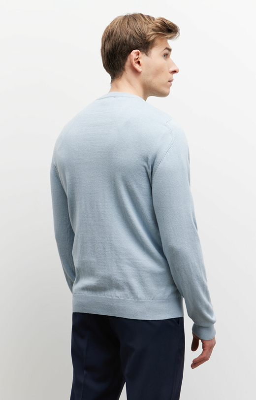 Bawełniany sweter z wełną merino