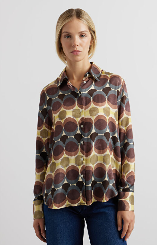 Koszula slim w nadruk