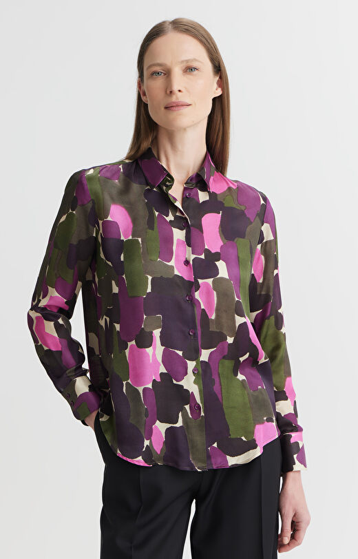 Koszula slim fit w nadruk