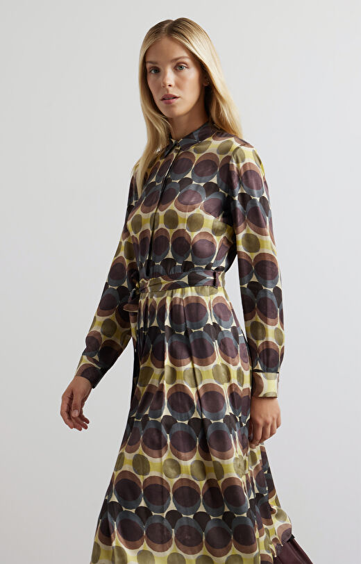 Sukienka midi w nadruk