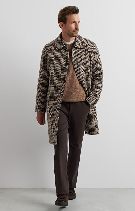 Płaszcz w drobną kratę