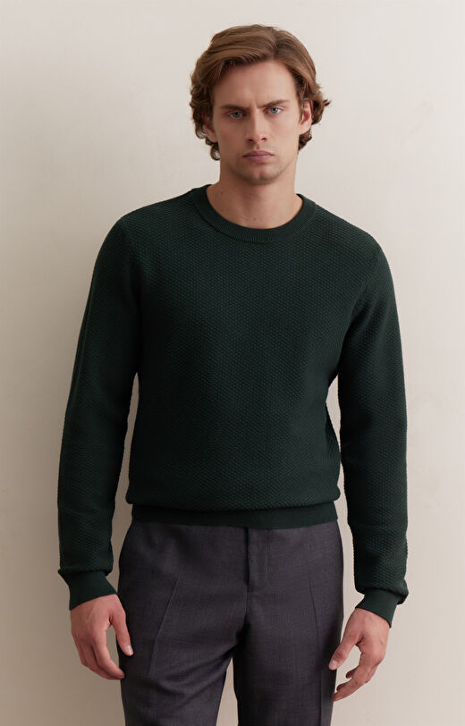 Strukturalny sweter round neck