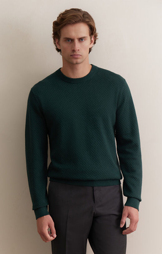 Geometryczny sweter round neck