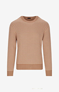 Prążkowany sweter round neck