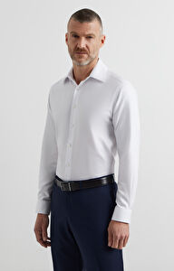 Koszula slim w diagonalny wzór