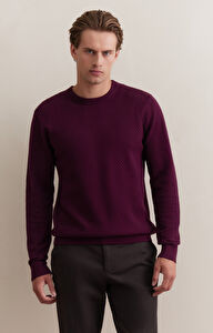 Geometryczny sweter round neck