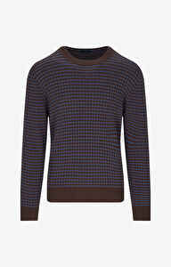 Prążkowany sweter round neck