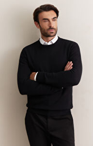 Geometryczny sweter round neck