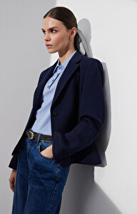 Dzianinowa marynarka slim