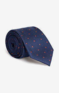 Krawat w kropki z wełny i jedwabiu