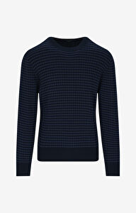 Prążkowany sweter round neck