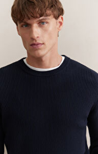 Sweter round neck w prążek