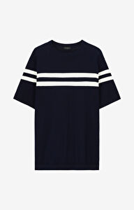 T-shirt swetrowy w paski