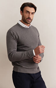 Geometryczny sweter round neck