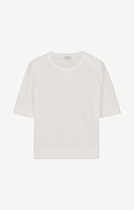 Gładki t-shirt swetrowy