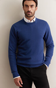 Geometryczny sweter round neck