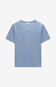 Swetrowy t-shirt v-neck