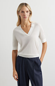 T-shirt swetrowy slim