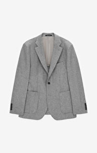 Marynarka slim fit z wełną z recyklingu