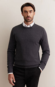 Geometryczny sweter round neck